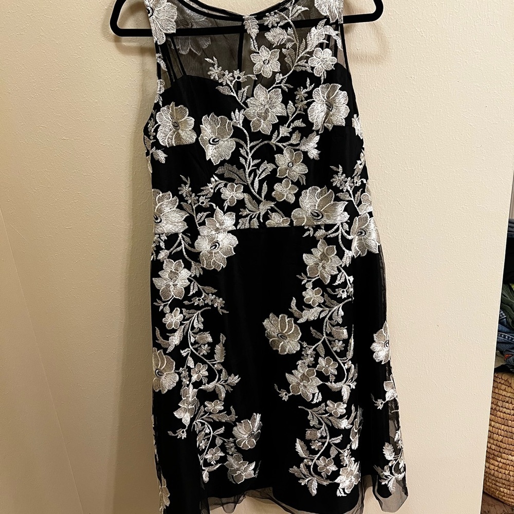 Elegant Black and White Floral Dress